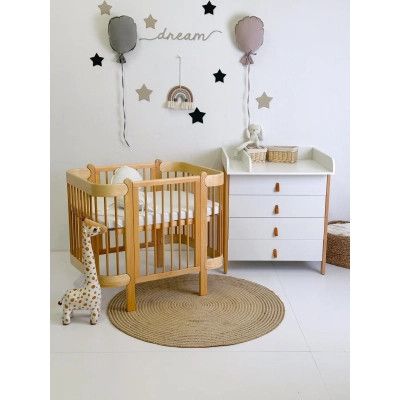 Кроватка Ingvart трансформер Nika 60 Slim с опускной боковинкой (60х94, 60х120) натуральная (8729001028) | Зображення 4