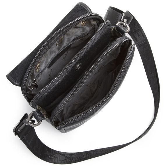 Сумка с клапаном через плече шкіряна чорна Tiding Bag TD-20033 | Зображення 4