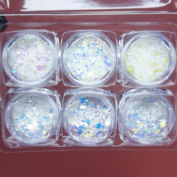 Набор декора для дизайна ногтей №43 (6 баночек)