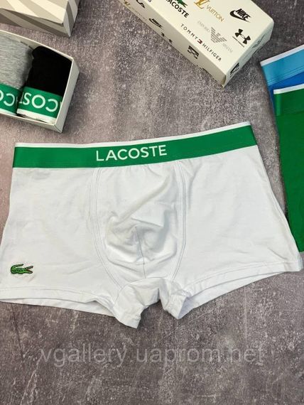 Чоловічі труси Lacoste набір боксери Лакоста 5 штук бавовна шортики брендовий комплект боксерок | Зображення 7