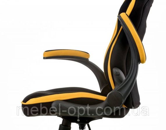 Офісне крісло - геймерське крісло Prime black - yellow екокожа | Зображення 4