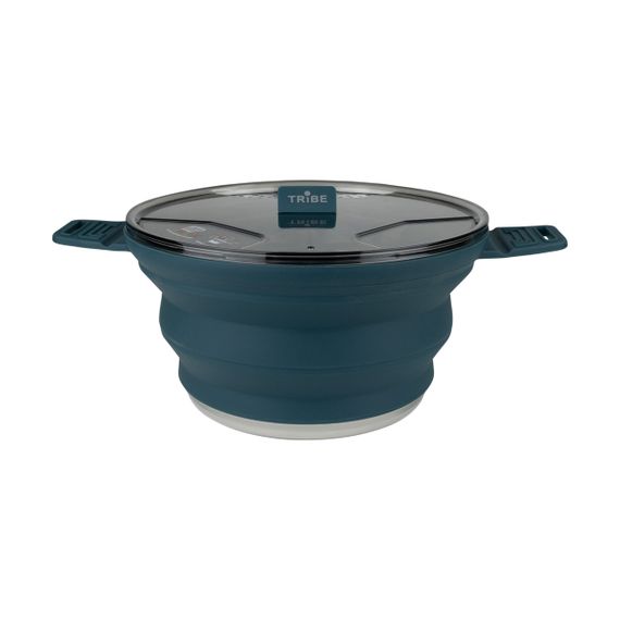Каструля складана Tribe Collapsible Pot 2,5л силіконова, Похідна каструля трайб компактна, Каструля туристична для плити