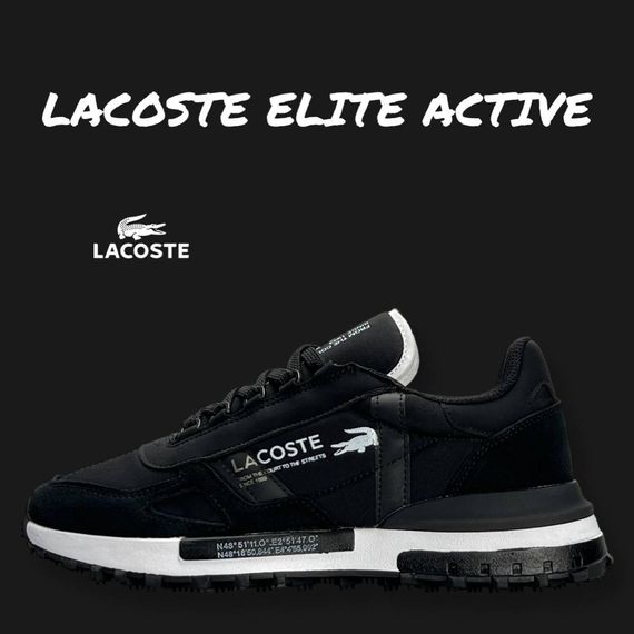 Чоловічі кросівки Lacoste Elite Active Black White (топ якість) A3386 44 28