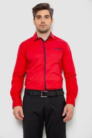 Рубашка мужская с длинным рукавом  -уценка, цвет красный, 214R7009-U