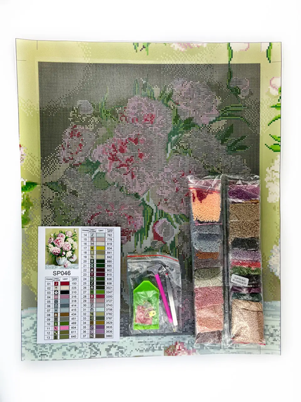 Алмазна мозаїка Півонії 40х50 см ColorArt  SP046 | Зображення 2