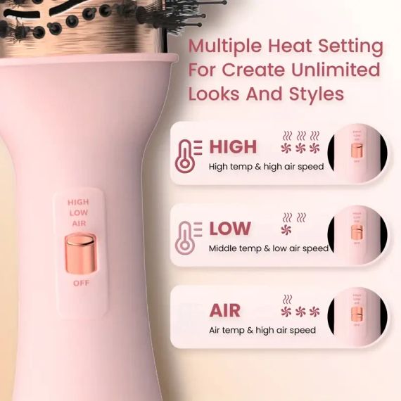 Овальний фен-гребінець 1000W (4-в-1: випрямлення та завивка) | Зображення 1