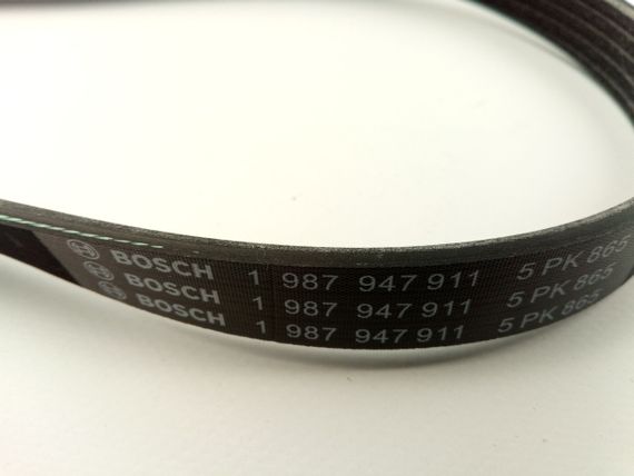 Ремінь генератора струмковий Lanos 1.5 (без ГУР), BOSCH (5PK865) 1987947911 (96144932) | Зображення 1