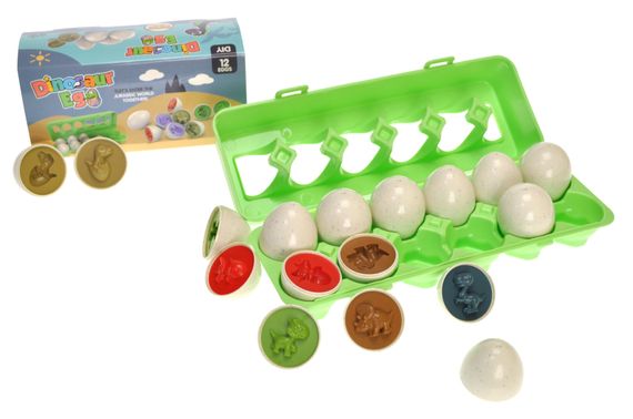 Сортер DF16 "Яйця діно" в лотку 12 шт., в коробці р.30x10x7 см YG Toys