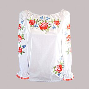 Рубашка Украинская вышиванка 483 цвет белый размер 4XL