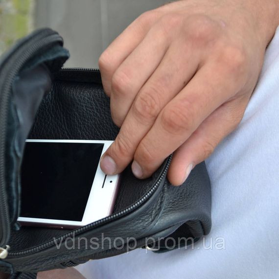 Сумка шкіряна чоловіча крос-боді, Чоловіча міська сумка крос-боді гладка JZ-79 | Зображення 1