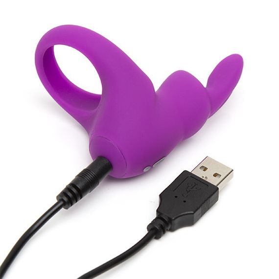 Ерекційне кільце з вібрацією Happy Rabbit Rechargeable Cock Ring Purple Sex Aura | Зображення 1