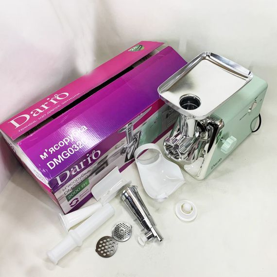 М`ясорубка електрична 2000 Вт Dario DMG0320. Колір: зелений | Зображення 1