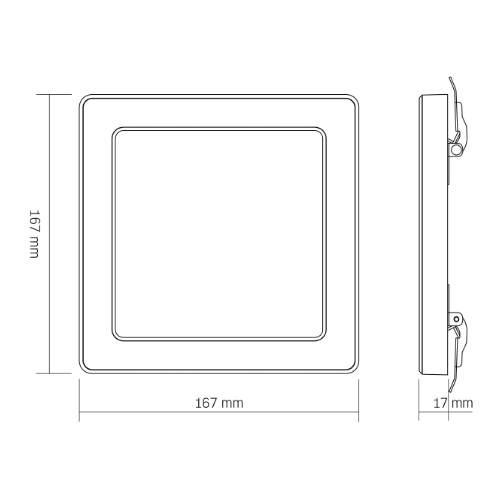 LED Світильник 12W квадратний білий VL-DL6S-12CW Videx | Зображення 2