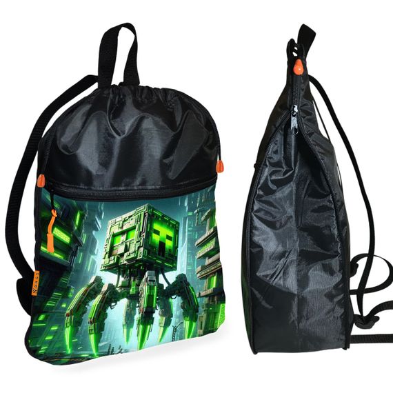 Рюкзак-мішок для взуття, спортивної форми Майнкрафт «Minecraft» дитяча сумка для змінки з розширювачем (01298)