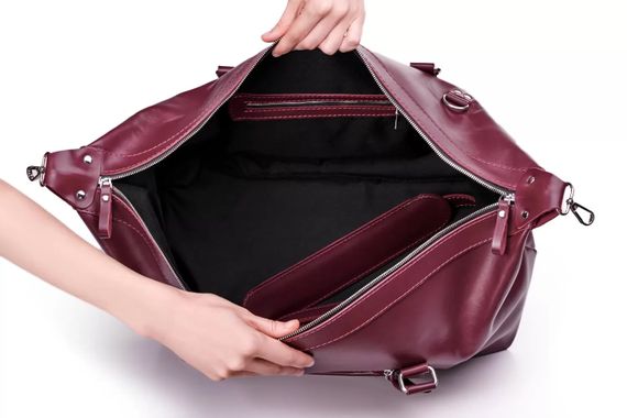 Шкіряна дорожня сумка Skin and Skin Stout M 45x22x23 см Бордова (BB01MBG) | Зображення 6