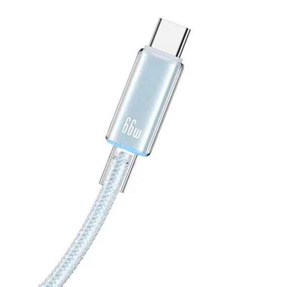 Дата кабель USAMS US-SJ660 Type-C to Type-C PD100W Cloud Series (1.2m) Blue | Зображення 1
