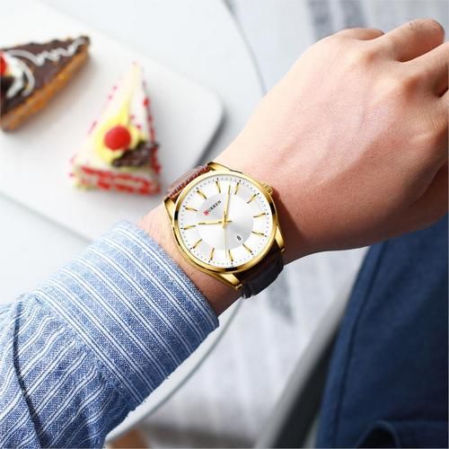Чоловічий годинник Curren 8365 Brown-Gold-White | Зображення 1