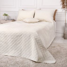Покрывало двуспальное ТЕП Velour Ромб круглый 4-00516-22467 180х240 см молочное