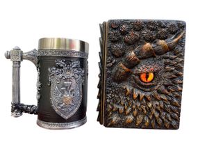 Подарунковий набір Кухоль 3D Щит і Корона та Блокнот 3D «Жар Серця Дракона»