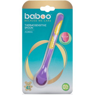 Набор детской посуды Baboo термочувствительная ложка, фиолетовая, 4+ мес (10-028) | Зображення 3