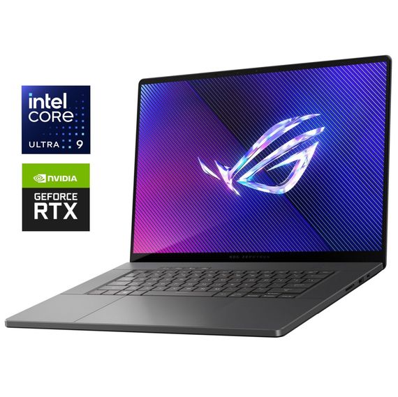Игровой ноутбук Asus ROG Zephyrus G16 GU605M / 16" (2560x1600) OLED / Intel Core Ultra 9 185H (16 (22) ядер по 2.3 - 5.1 GHz) / 16 GB DDR5 / 2000 GB SSD M.2 / nVidia GeForce RTX 4070, 8 GB GDDR6, 128-bit / WebCam / Win 11 Home б/у
