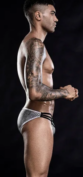 Чоловічі срібні труси під зміїну шкіру Theodore S/M sexstyle | Зображення 2