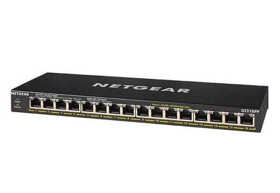 Коммутатор NETGEAR GS316PP 16xGE PoE+, неуправляемый (GS316PP-100EUS) | Зображення 7