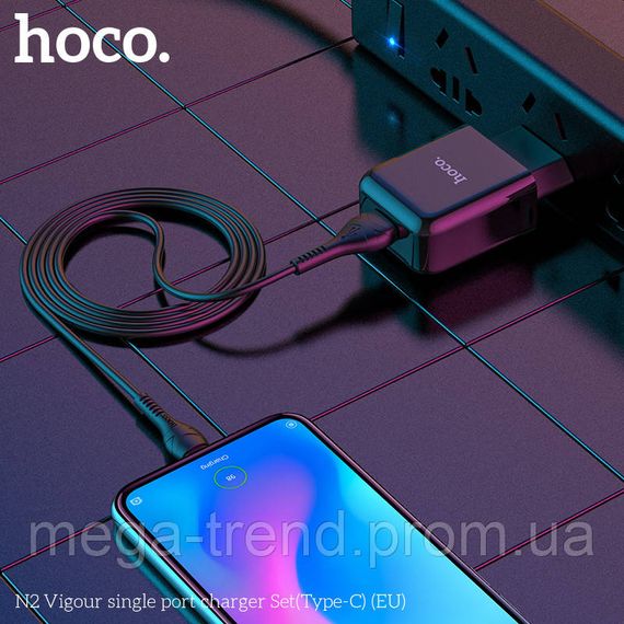 Адаптер мережевий Hoco Type-C cable Vigour N2 |1USB, 2.1A| (Safety Certified) | Зображення 7