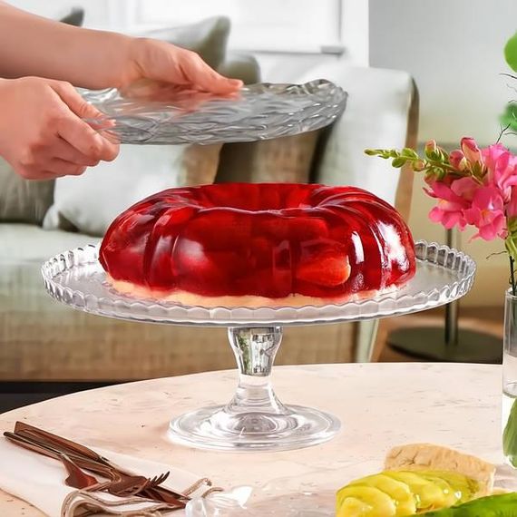 Тортовница стеклянная на ножке круглая Pasabahce Patisserie 32.2 см прозрачная 95117v | Зображення 5