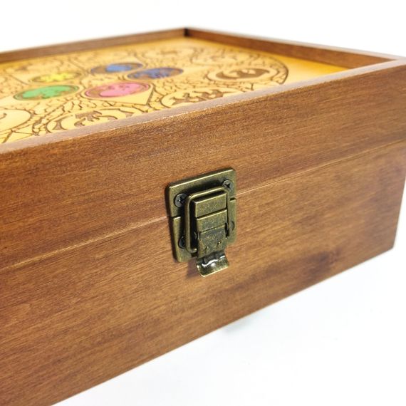 Ящик з кришкою для колекційних карт Magic the Gathering, Pokemon, Yu-Gi-Oh 25х25х11 см Майстерня містера Томаса Дерево Лак | Зображення 3