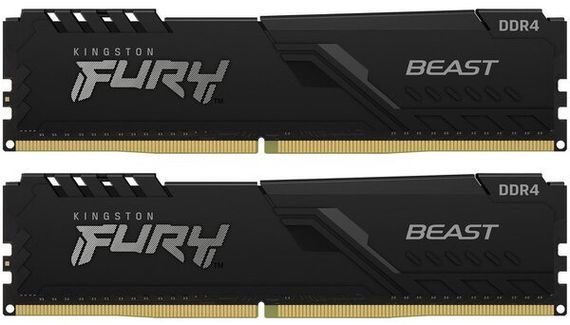 Память ПК Kingston DDR4 32GB KIT (16GBx2) 3200 FURY Beast KF432C16BBK2/32