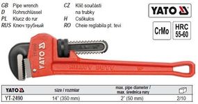 Ключ трубний прямий 14" l=350 мм YATO YT-2490
