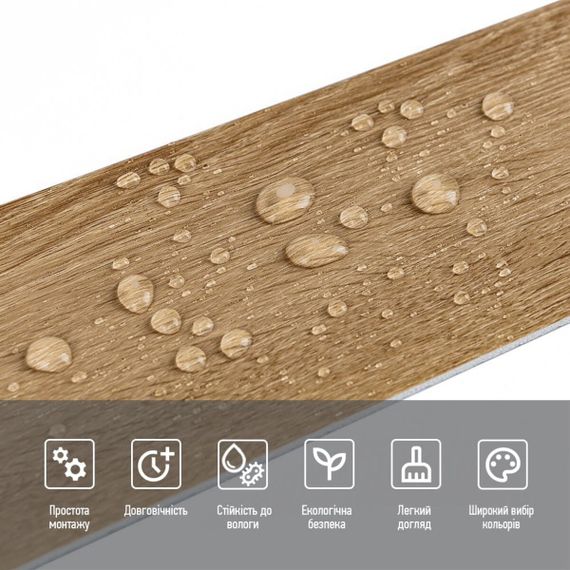 Плінтус вініловий самоклеючий 5000х100х2мм Матовий (D) SW-00002124 | Зображення 3