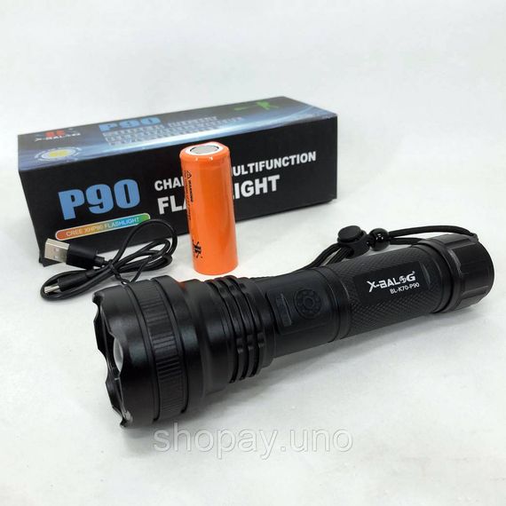 Алюминиевый фонарь 18650 BL-K70-P90, Небольшой ручной фонарь Ручной инспекционный LD-67 | Зображення 5
