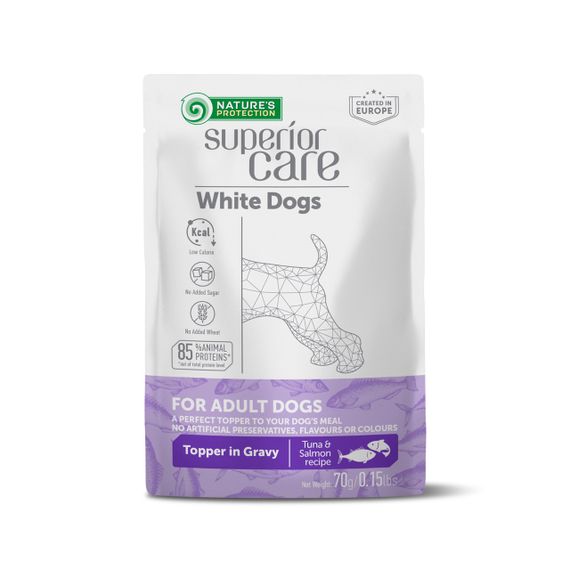 Вологий корм для собак з білою шерстю Nature's Protection Superior Care White Dogs Adult All Breeds With Tuna And Salmon, 70 гр