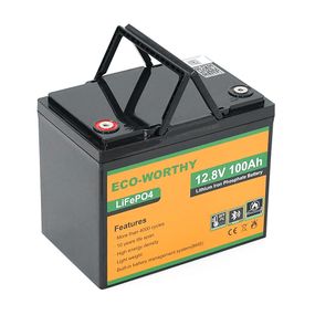 Акумуляторна батарея Eco-Worthy LiFePO4 12,8 V 100 Ah, (50/100A), bluetooth. -7 °C до 60 °C, гвинт M8, 260х168х209 мм. 12 кг
