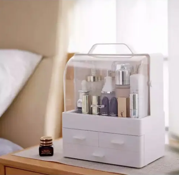 Органайзер для косметики та прикрас із висувними ящиками Cosmetic Box Білий, GW-880 | Зображення 2