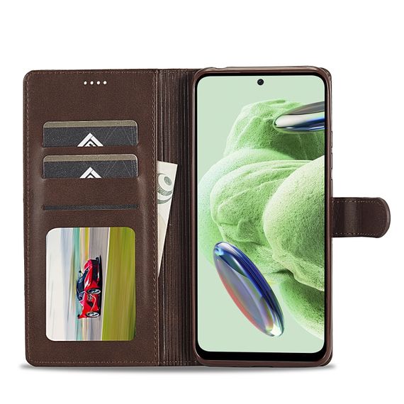 Чохол книжка iMeeke для Xiaomi Redmi Note 12 5G колір Темно-Коричневий | Зображення 1