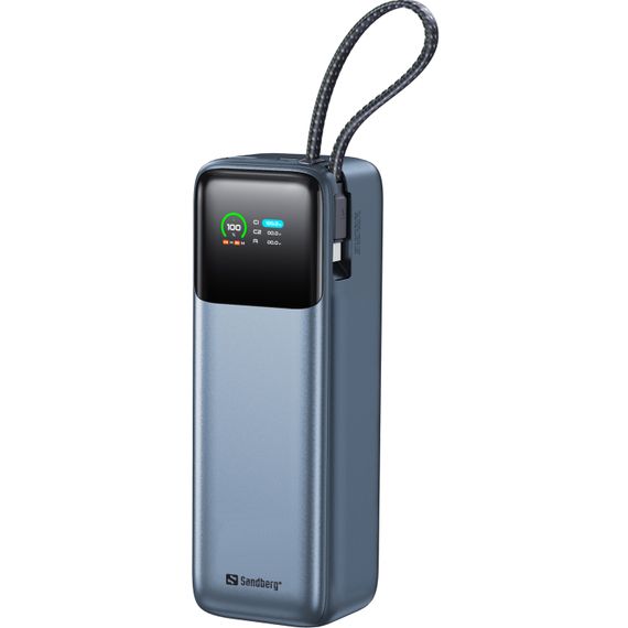 УМБ Sandberg 27000mAh 240W PD, USB-A, USB-C In/Out, with built-in Type-C cable 140W | Зображення 2