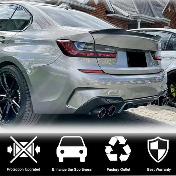 Дифузор заднього бампера (для M340i 2018-2022, Карбон) для BMW 3 серія G20/21 2018- рр | Зображення 1