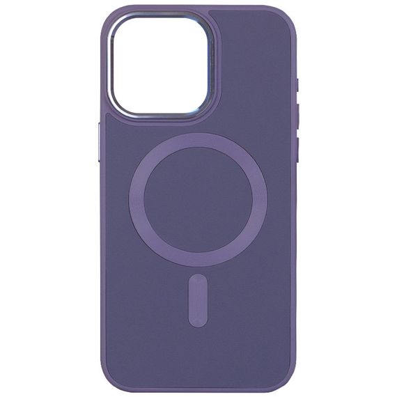 Шкіряний чохол Bonbon Leather Metal Style with MagSafe для Apple iPhone 15 Plus (6.7") Сірий / Lavender