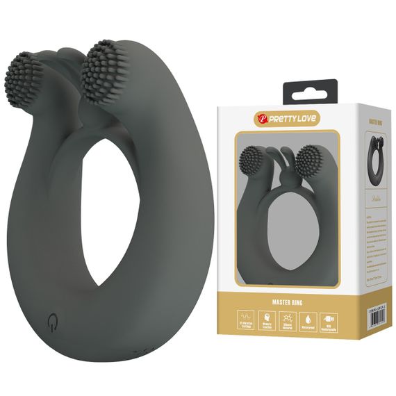 Эрекционное вибро кольцо Pretty Love - Master Ring GREY, BI-210324-1 sexstyle