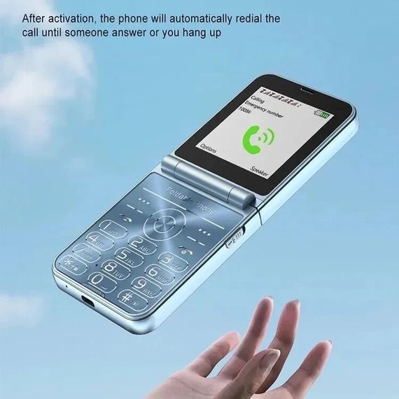 Кнопковий мобільний телефон розкладачка AIEK I15 Max на 4 сім карти Blue | Зображення 7