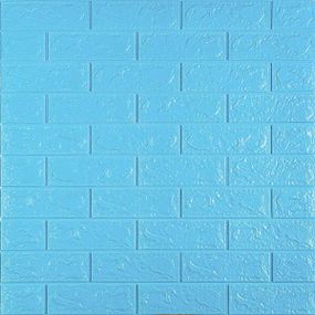 3D панель самоклеюча цегла Блакитна 700х770х5мм (005-5) SW-00000297