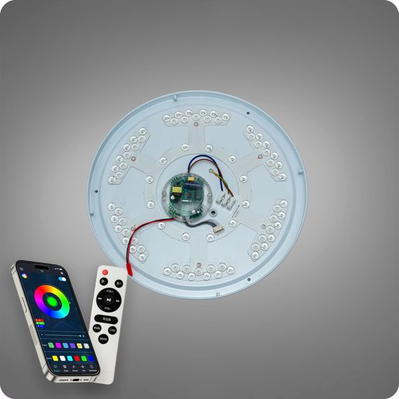 Люстра світлодіодна 517 Dlight RGB з пультом і  колонкою 80Вт Білий (02163) | Зображення 8
