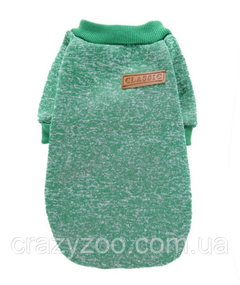 Кофта для собак та котів EcoToys Green M ряба зелена A: 30 см B: 37 см C: 24 см M-7070