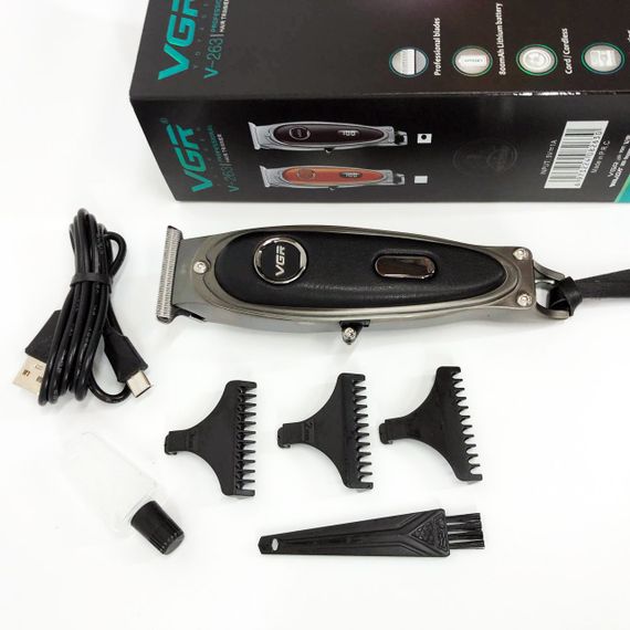 Триммер для стрижки аккумуляторный профессиональный VGR V-263, Машинка для стрижки волос и затылка ZH-58