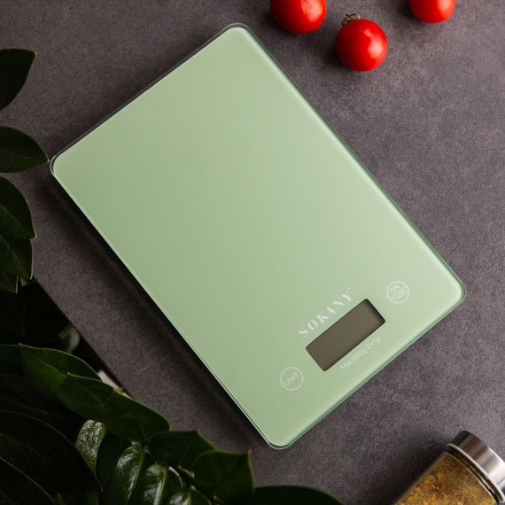 Ваги для кухні Sokany до 5 кг електронні на батарейках Зелені Lugi SK-19027GR | Зображення 3