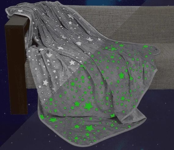 Серый Детский плед-покрывало светящийся в темноте Magic Blanket 150*200 | Зображення 3