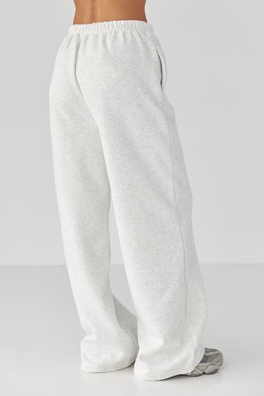 Утеплені спортивні штани з написом - світло-сірий цвет, S/M (є розміри) | Зображення 1